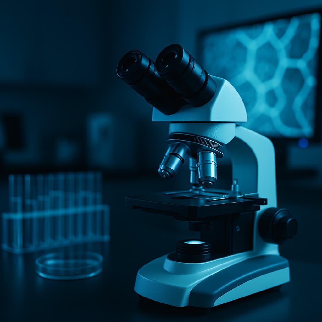 Microscopio en laboratorio Zellium Labs